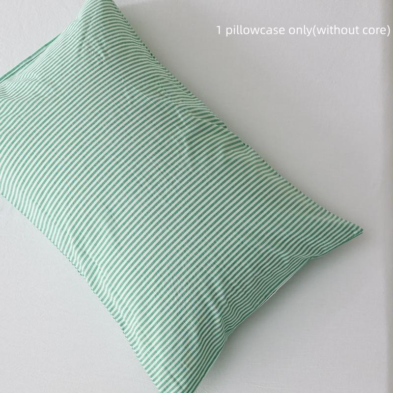 1 Stück 200T Baumwoll-Twill karierter bedruckter Kissenbezug 48 x 74 cm, Kissenhülle für Bett mit Umschlagverschluss, ohne Füllung