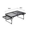 Portable Adjustable Aluminum Camping Table with Folding Iron Mesh