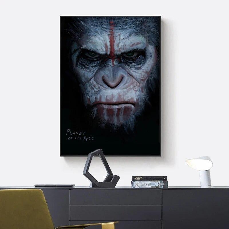 Rise Planet Maymunlar Tuval Boyama Hayvan Orangutan Posteri ve Baskılar Duvar sanat resmi Cuadros Ev Dekor Oturma Odası için