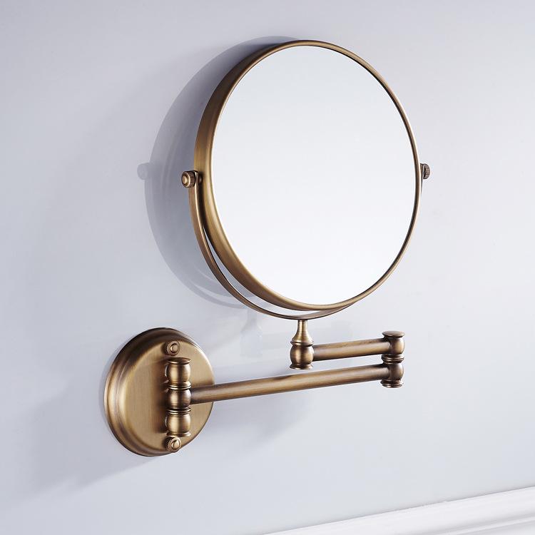 Retro 8" Foldable Double-sided Wall-Mount Makeup Mirror with 3x Magnification