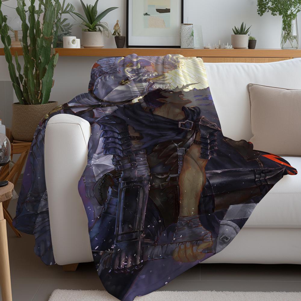K-entaro Miura Berserk Guts Comic Blanket Warm And Soft Suitable For Bedroom Living Room Sofa Bed Office Travel Camping