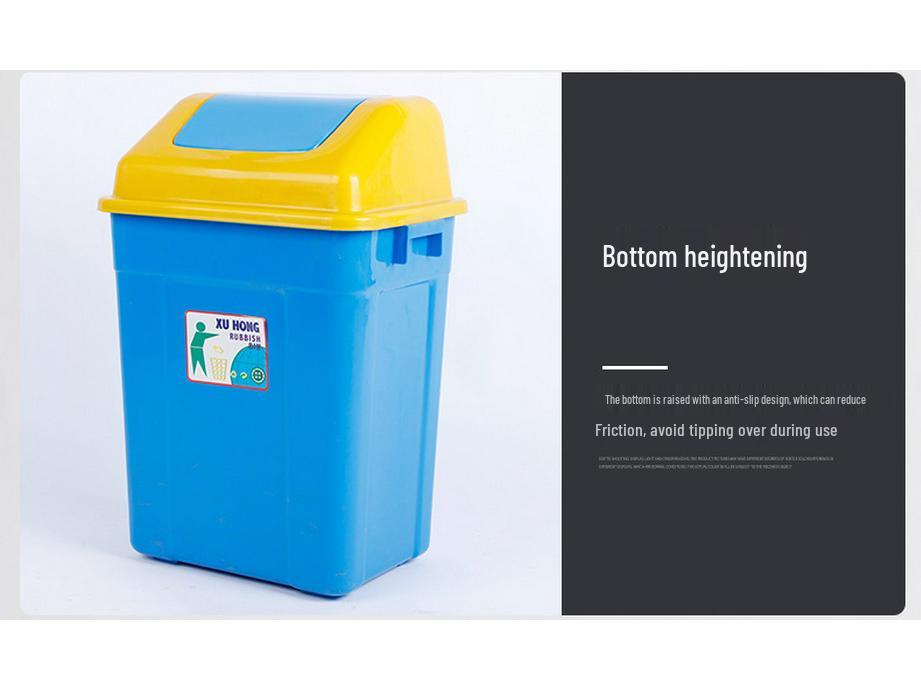 Outdoor Square Flip-Top Trash Bin for Kitchen and Campus Sanitation