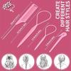 4/8pcs Hair Loop Tool Set  French Braid Tool Loop  Rat Tail Comb  Elastic Hair Rubber Bands Remover Cutter