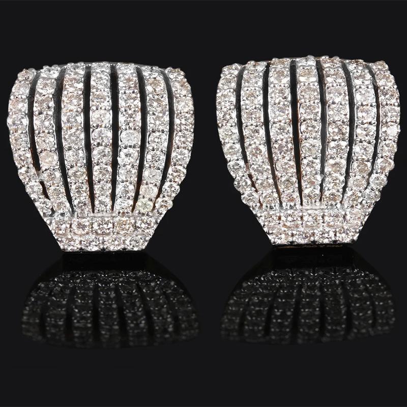Huitan Silver Color Claw Design Piercing Earrings for Women Bling Bling Cubic Zirconia Crystal Accessories Modern Trendy