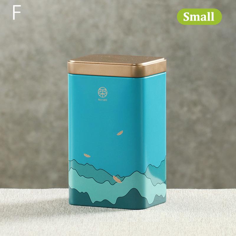 Tin Plate Storage Box Sealed Tea Caddy Small Square Coffee Jar Tea Leaves Container Cans Small Tinplate Spices Storage Boxes