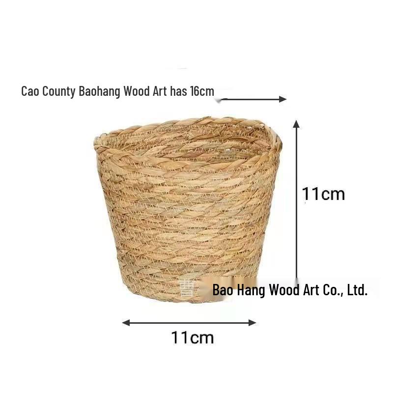 Nordic Handmade Rattan Flower Pot Cover - Woven Straw Basket for Plants and Decorative Storage in Living Room or Balcony