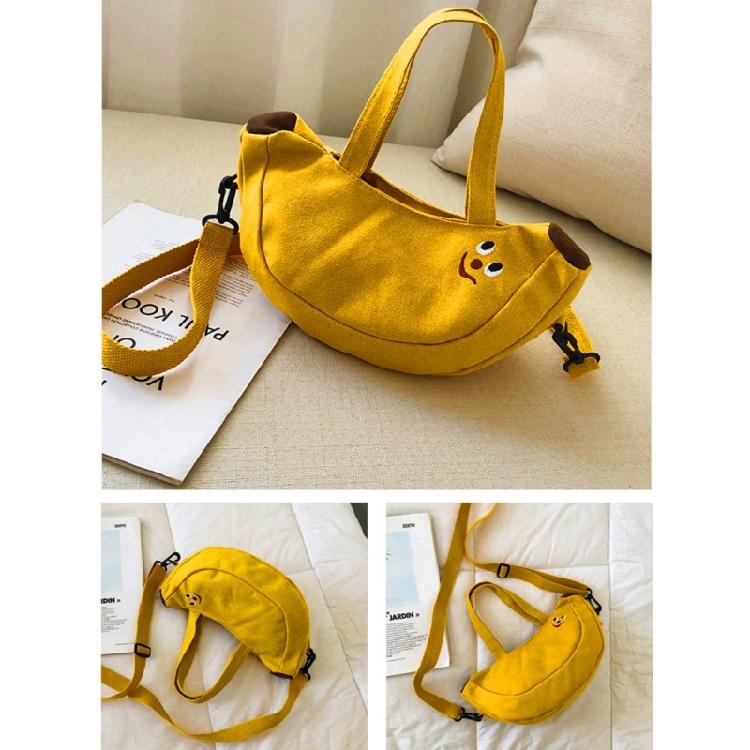 All-matching Canvas Handbag for Women Shoulder Bag Lovely Banana Crossbody Bag