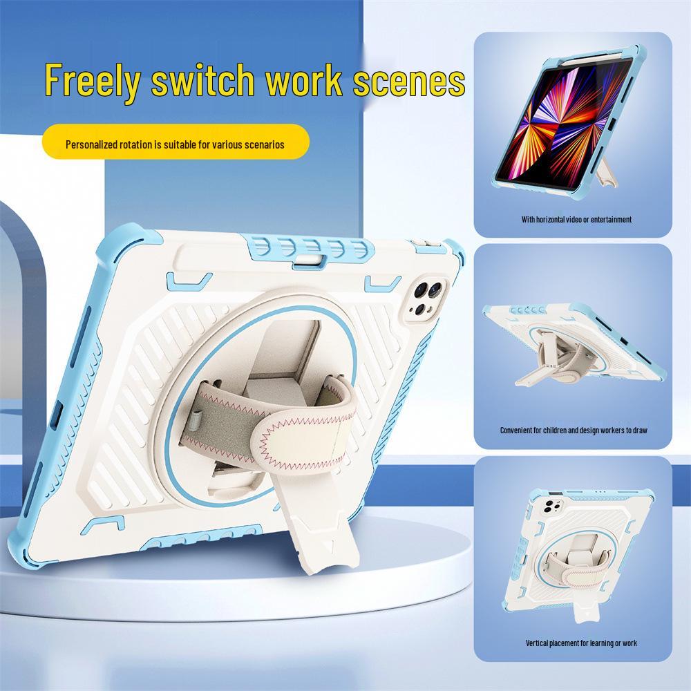 Apple iPad Protective Case with Hand Strap & Stand for 12.9, 10.2, Pro 11, Mini 7, 6 & Pro 13