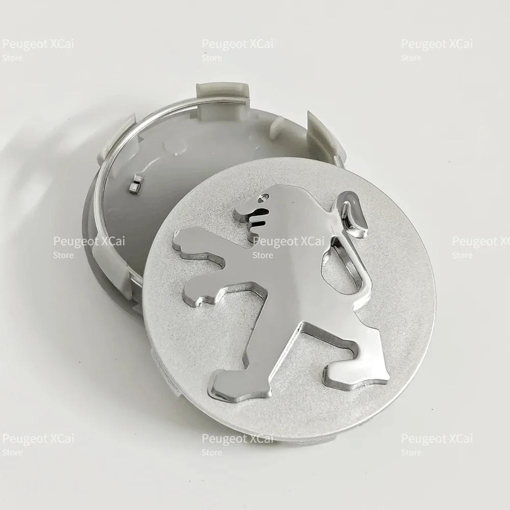 2026 Hot Car Sticker 4pcs 60mm Car Wheel Center Caps for Peugeot 4008 5008 RCZ 107 207 307 301 108 408 4007 HX1 SR1 EXALT car ac