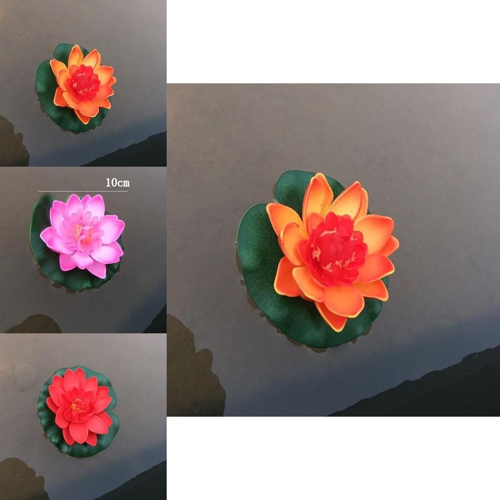 Elegant 10cm Artificial Lotus Flower Water Lily Fake Plant For Swimming Pool Decor