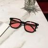 Square Sunglasses for Men Women UV400 Protection Ins Style Thick Frame Tea Color High End Yellow Semi Transparent Unisex