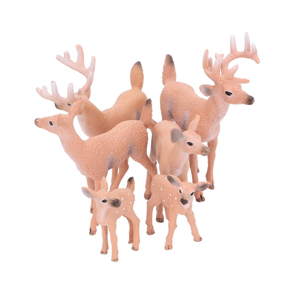 6 ks Figurky jelena běloocasého Hračky Realistické Stojící Jelen Ozdoba Topper Jelení Socha pro
