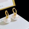 2024 New Arrival Classic Vintage Elegant Pearl Pendant Hoop Earrings For Women Fashion Simple Jewelry Party Luxury Accessories