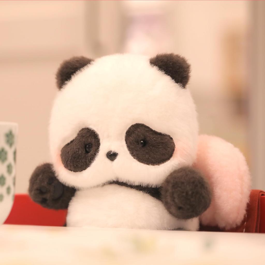 52TOYS Panda Roll Série Plná lásky - Plyšová panda [Panda Gungun] Vycpaná panda, Roztomilé zvíře, Šité obalené, Nadýchané, Realistické, Relaxační, Pohyblivé