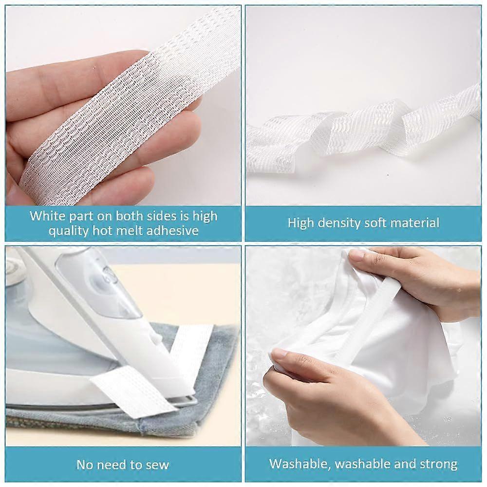 10M Iron-On Hemming Tape, Iron-On Hemming Tape for Trousers, No Sewing Required, Adhesive Iron-On Hemming Tape for Trousers, Skirts, Curtains