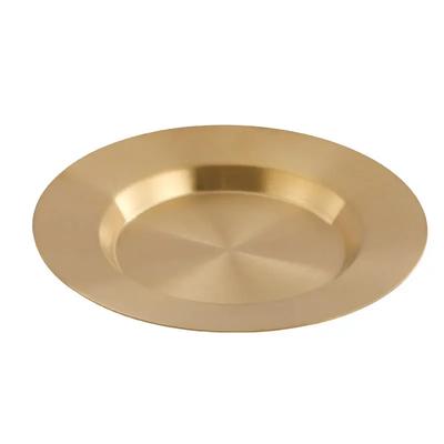 Koreanischer Edelstahl Scheibe Gold Westlicher Teller Dessert Kuchen Flach Abendessen S Geschirr Küche Solides Metall Runde Teller