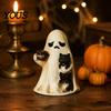 Creative Halloween Gifts for Friends Cute Ghost Figurine, Resin Tabletop Ornament with Black Cat And Small Holiday Crafts Coffee Cup Decor Home Office
