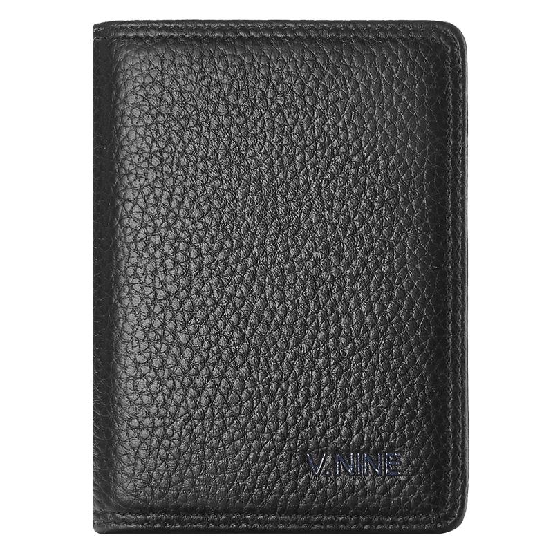 V.NINE Премиальный кожаный держатель для карт с защитой от скимминга и мини-кошелек