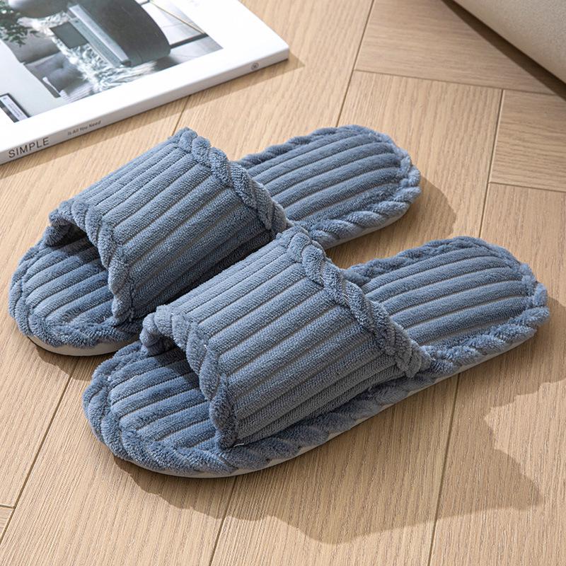 

Вельветовые шлепанцы с открытым носком из ТПР для мужчин и женщин - Всесезонные, для домашнего использования 42-43 for size 41-42 feet