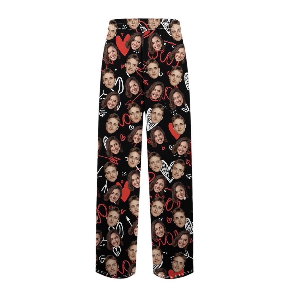 Men's Casual Pajama Pants with Pockets Valentine's Day Long Pants