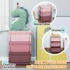 Children's Toy Organizer, 3-Tier Drawers, Plastic Boxes, 37 x 37 x 56.5 cm, Pink