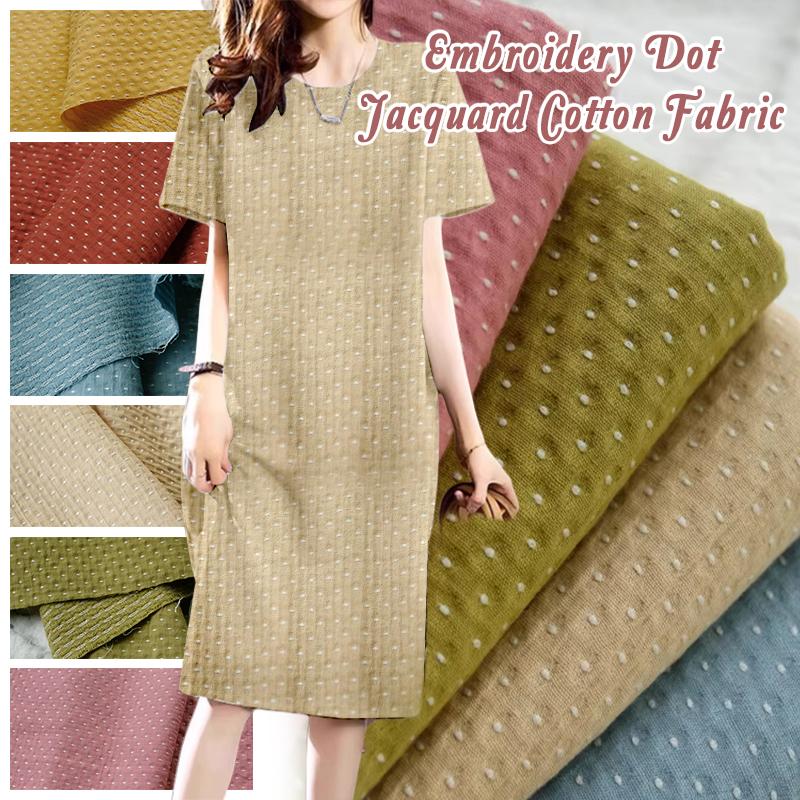100x140cm Embroidery Dot Jacquard Cotton Fabric For Diy Making Children's Clothing Dress Shirt Garment Doll Clothes