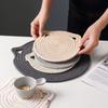 6Pcs Heat Resistant Table Mats with Cute Cats Ear Design for Pot and Bowls Washable Fabric Braided Cotton Cup Coasters