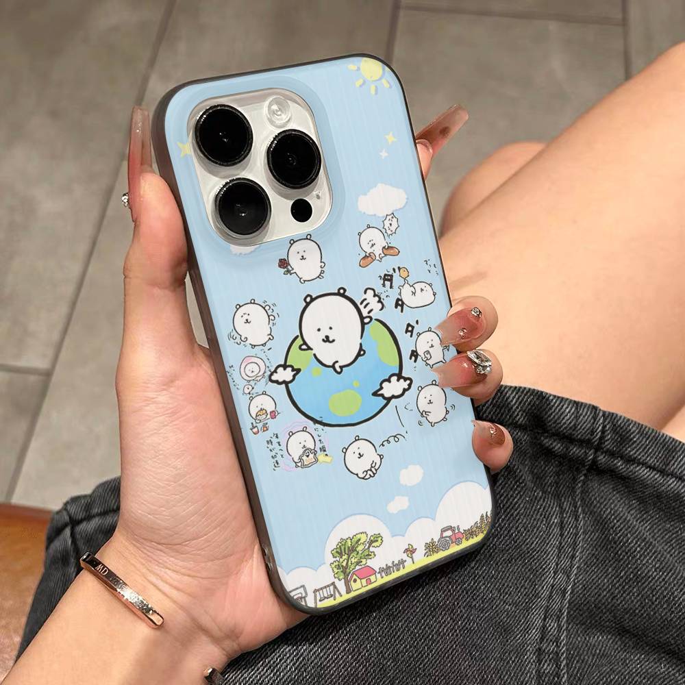 Cute Cartoon Joke Bear For IPhone 17 16 15 14 13 12 11 Pro Max Plus Pro Corrugated Shockproof Matte Phone Cover