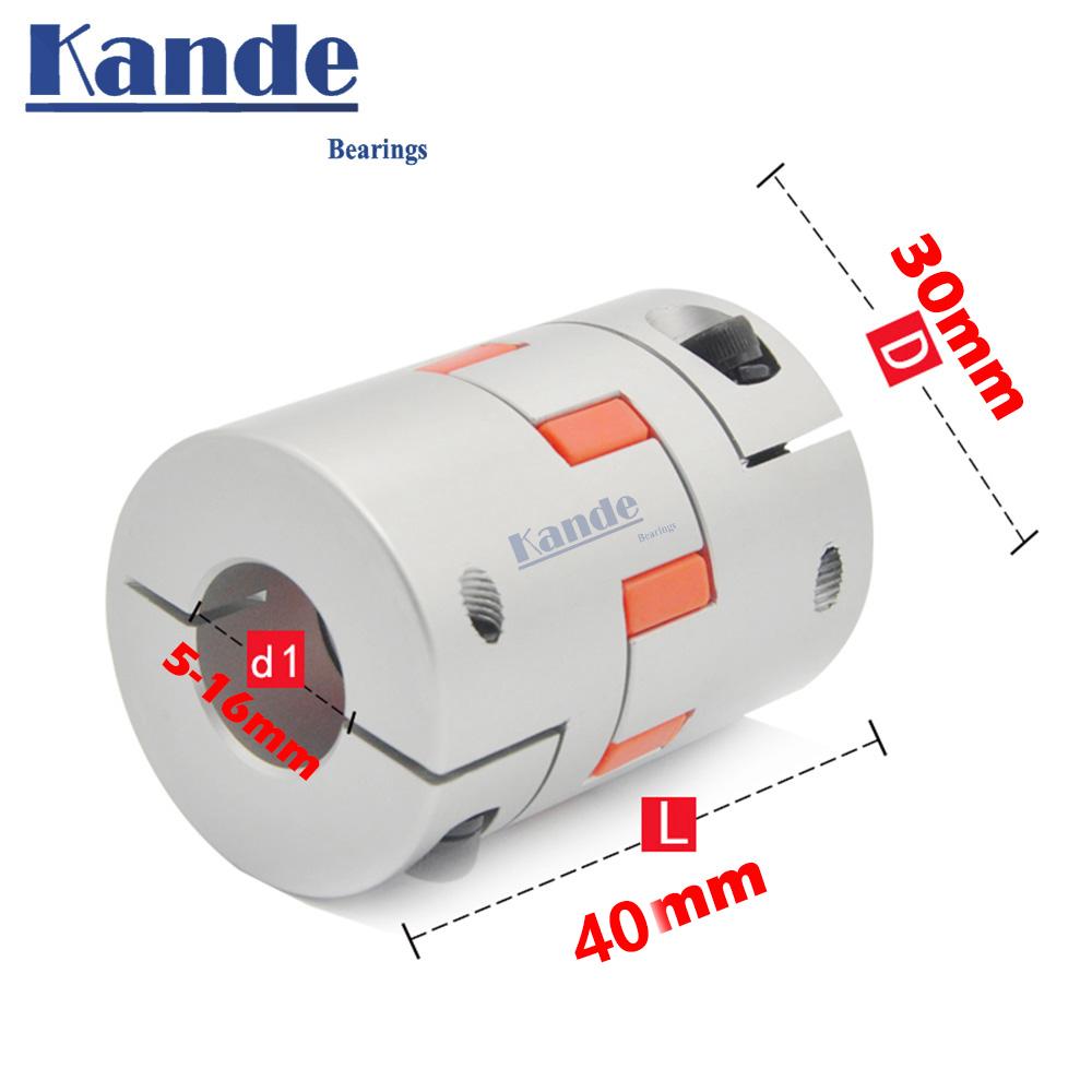 CF-03/BW D30L40 series1PCS Flexible plum clamp coupler D30 L40 shaft size CNC Jaw shaft coupling 8/10/12/14/16mm D30L40