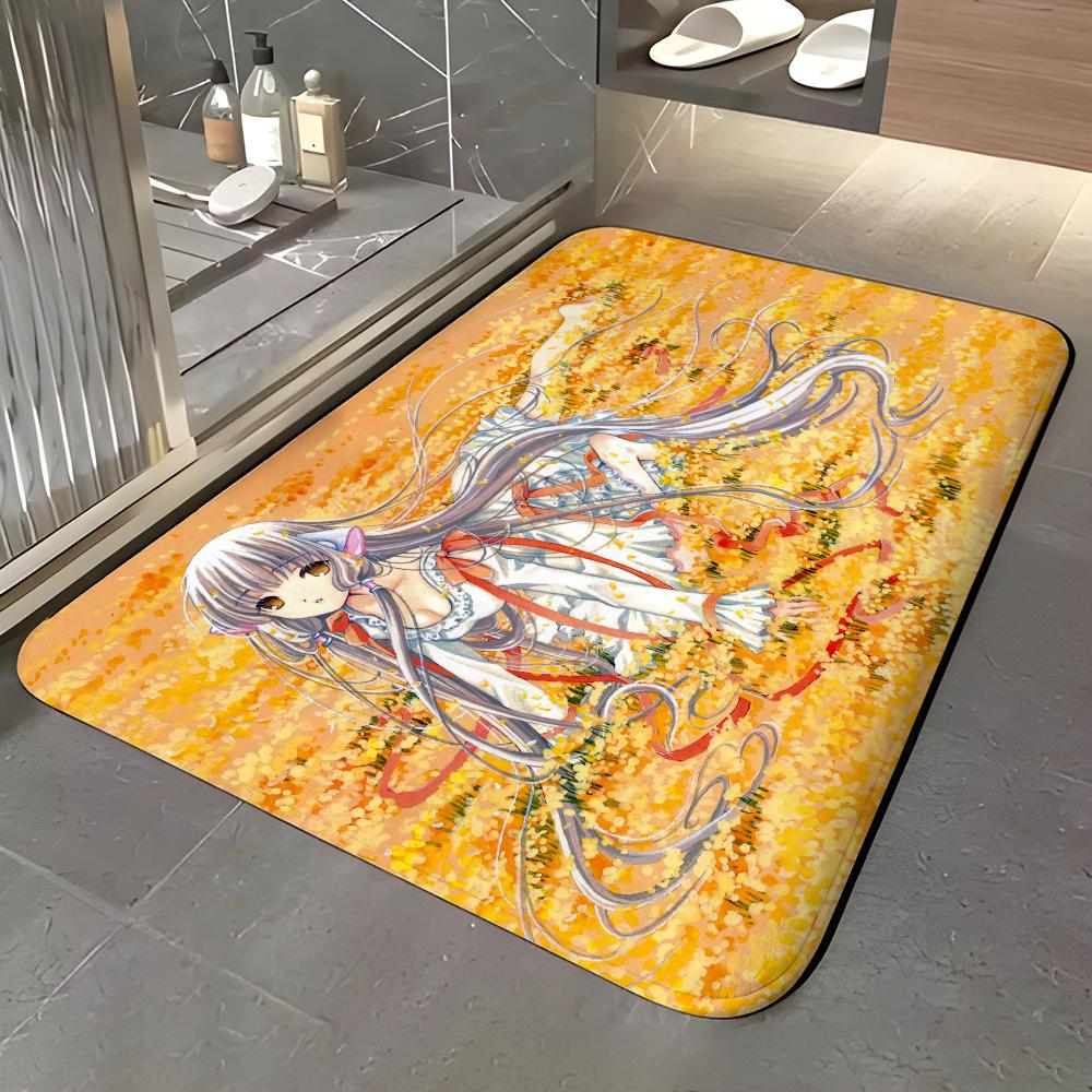 Animation C-Chobits Floor Mat Soft Flannel Entrance Door Mat Non Slip Absorbent Bathroom Bedroom Floor Rug