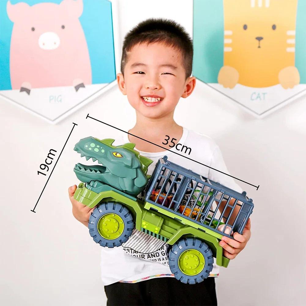 Dinosaur Truck Transport Carrier Vehicle Animal Model Tyrannosaurus Rex Truck Game Children Birthday Gifts Boys Car Toys