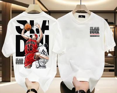 Sommer neues Anime Slam Dunk Herren Kurzarm T-Shirt 100% Baumwolle T-Shirt hochwertiges T-Shirt