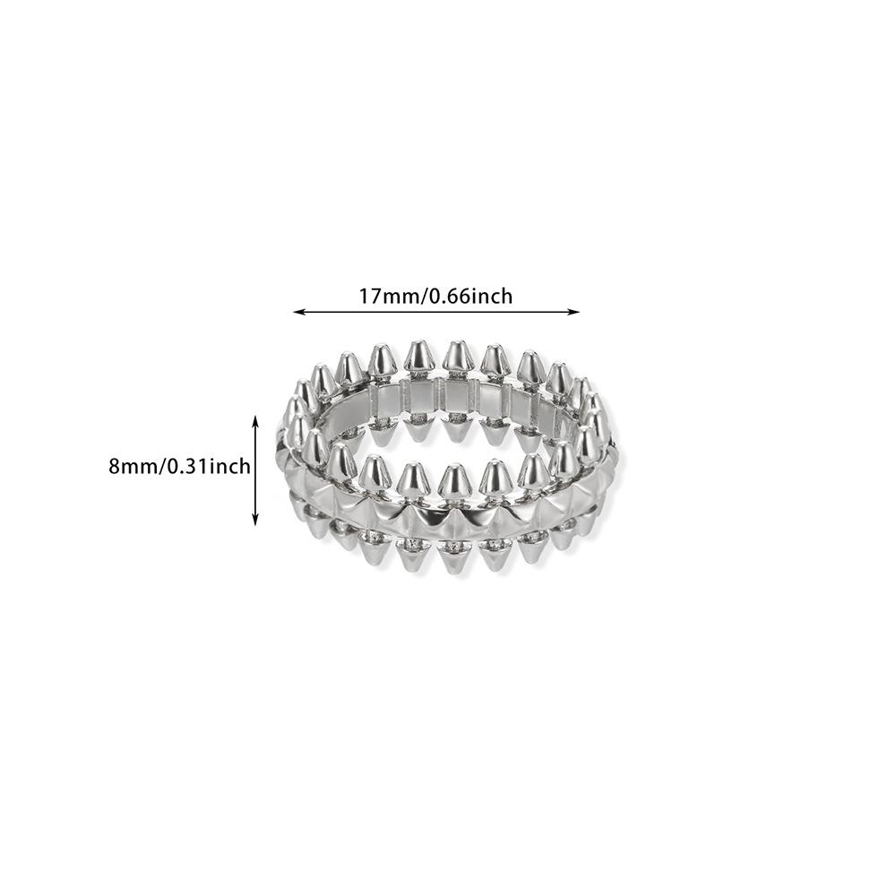 Design Style Riveted Bullet Stainless Steel Rings For Women Punk Gold Color Creative Ring Broad Surface Finger Jewelry Gift
