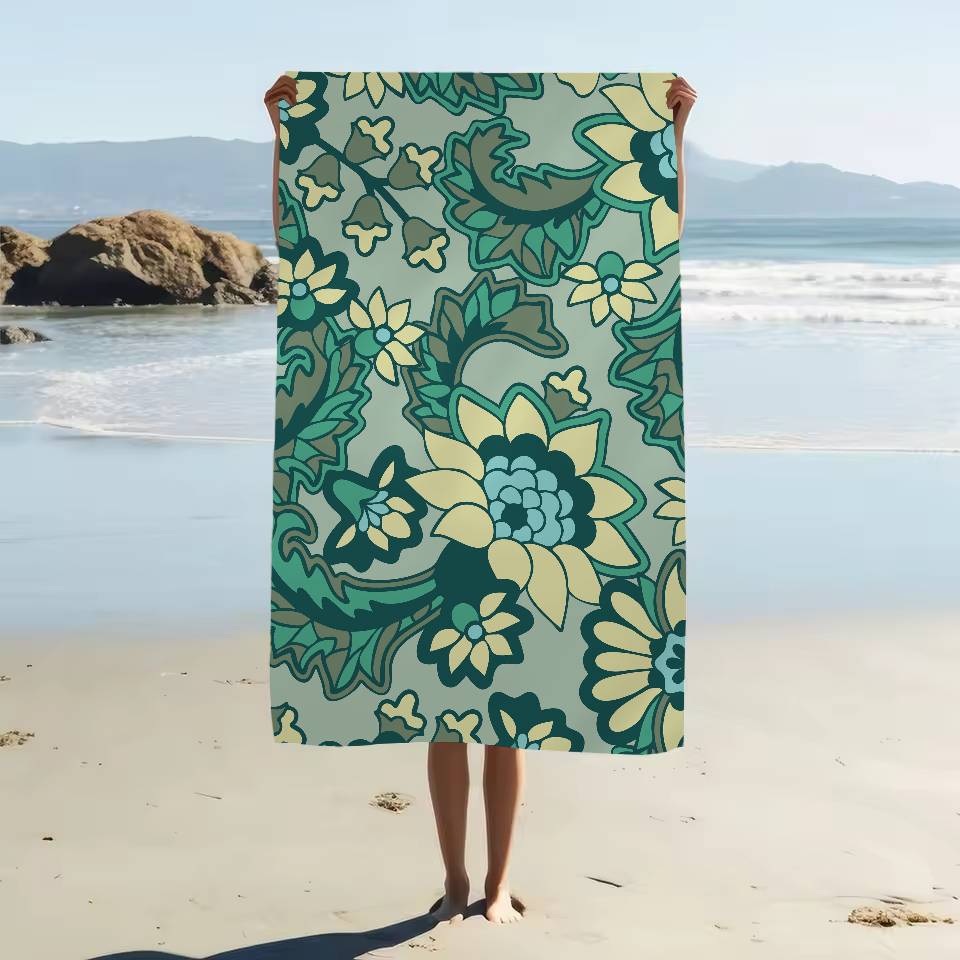 Ethnic Pattern Print Microfiber Printed Beach Towel Mountain Climbing Yoga Beach Swimming Running Absorbent Soft Towel