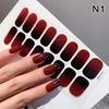 16Pcs/Sheet Semi-Cured Gel Nail Polish Sticker Long-Lasting Extension Cream Nail Decal Full Cover Gradient Color Cured Slider