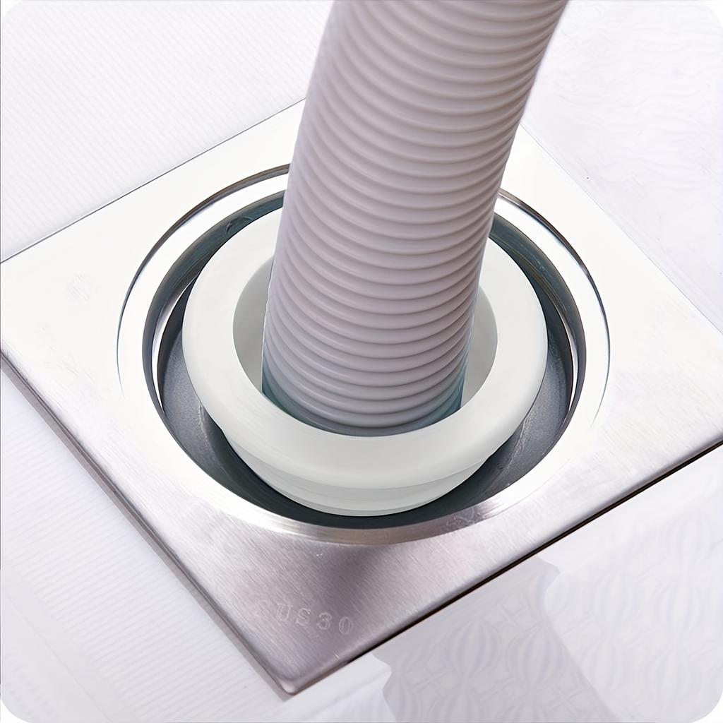 1pc White Drain Plug, Sewer Pipe Sealing Ring Connector, Kitchen Pipe Sewer Washing Machine Drain, Anti-odor Silicone Floor Drain Sealing Plug