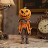 Hand Painted Fall Table Decor Halloween Pumpkin Man Figurine Resin Figure Classic Ghost Figurine Face Desktop Ornament for Home Tabletop Decoration