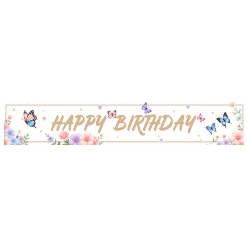 Lightweight Material  Banner  Butterfly Theme Banner  Birthday Decoration for Indoor Decoration Birthday Party