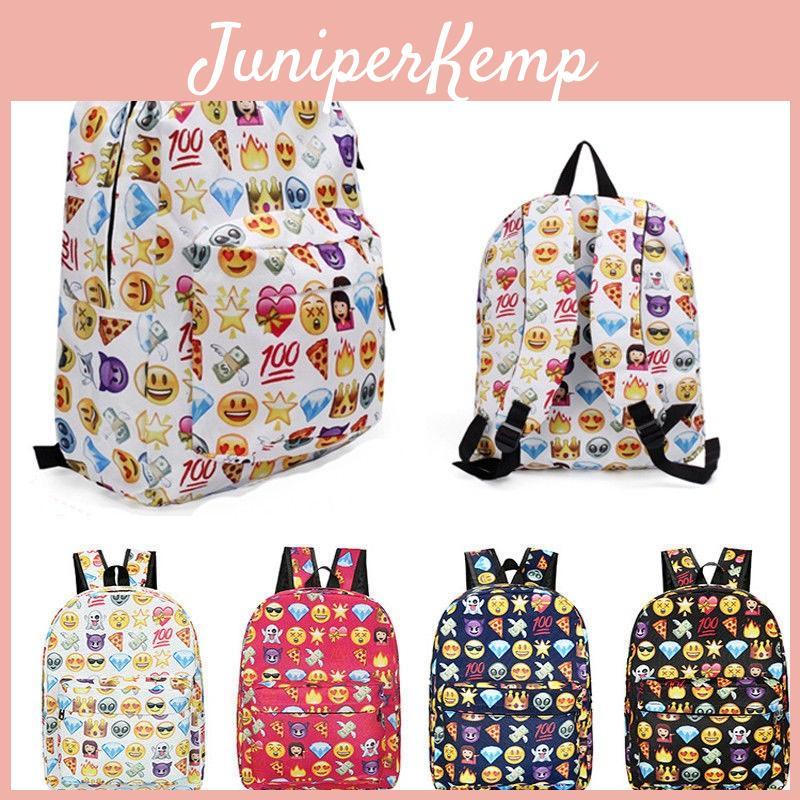 Stylish Garcon Filles Emoji Smiley Backpack Featuring High-quality Material For School