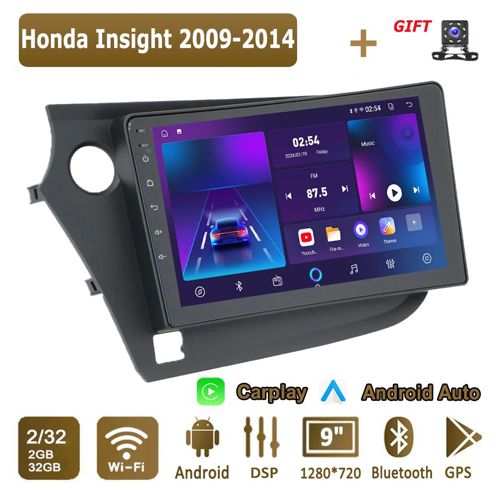 

Android Carplay автомобильное радио для Honda Insight 2009-2014 мультимедийный проигрыватель головное устройство стерео GPS навигация BT WIFI 2+32 ГБ 2+32GB,LHD