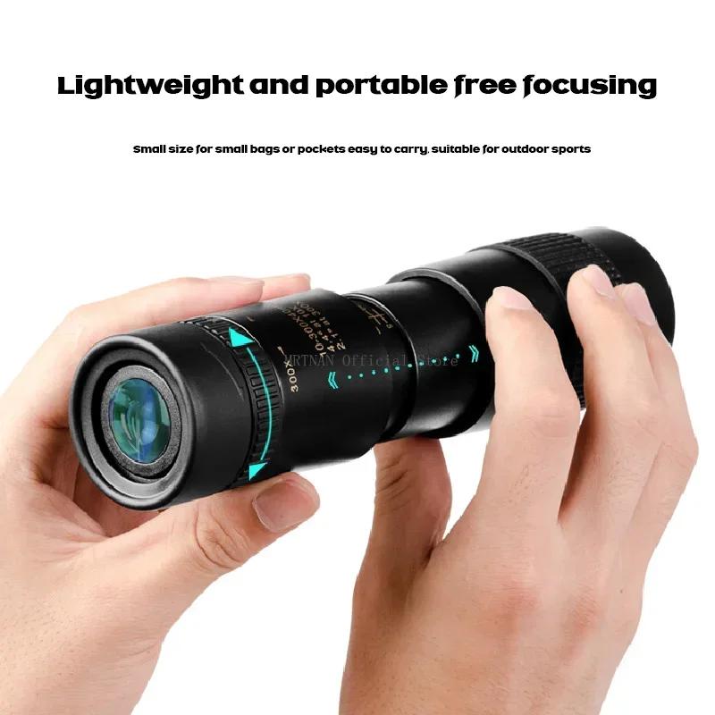 10-300X Zoom Metal Powerful Binoculars HD Bak4 Long Range Quality Portable Professional Telescope Monocular for Hunting