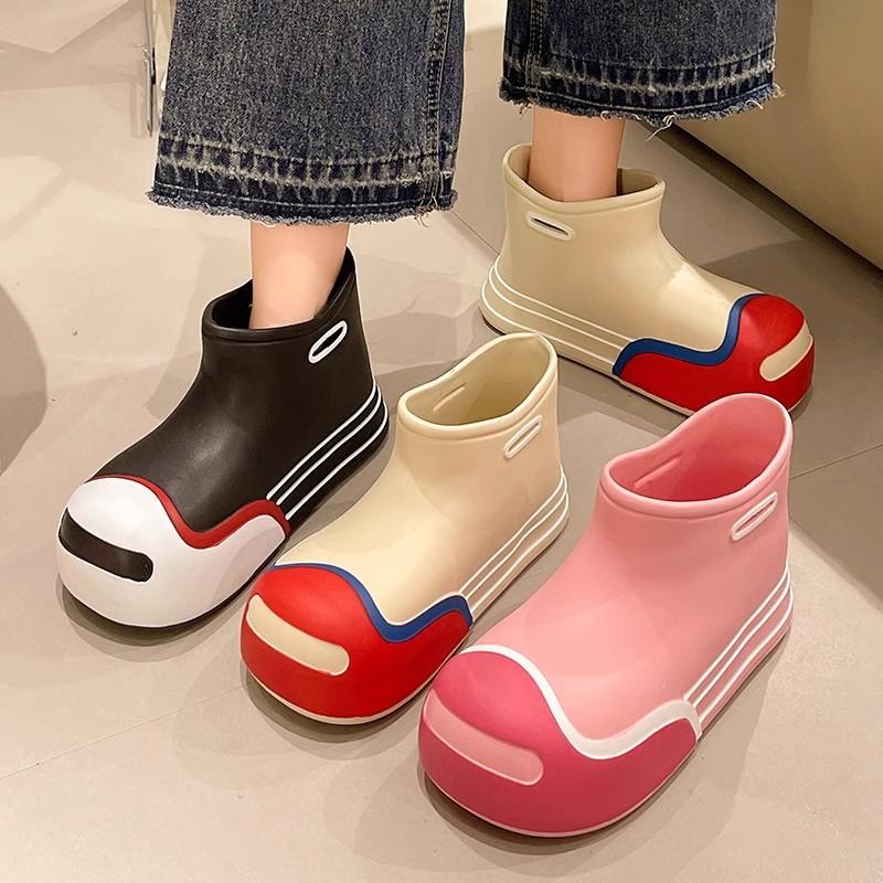 Fashion Cute Rain Boots for Women Fashion Mid-tube Rain Boots Outdoor Waterproof Garden Work Shoes for Women Lightweight EVA Rain Shoes