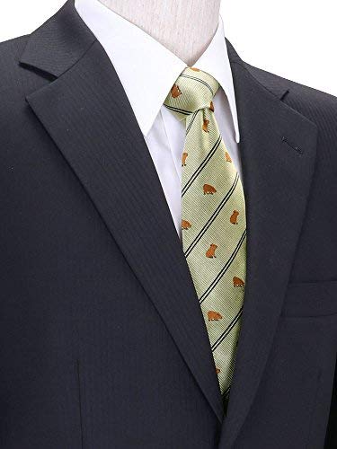 COLORATA Capybara Necktie (145 X 8.5cm / Beige/Striped / 100% Silk / Jacquard Weave) Animal/Animal Gift