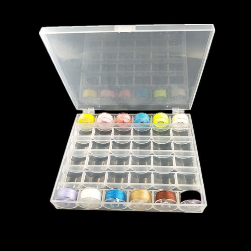 36 Grids Transparent Plastic Bobbin Storage Box Sewing Thread Bobbin Case For Colorful Plastic Bobbins For Home Sewing Machines