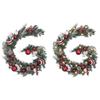 Christmas Rattan Wreath Reusable Xmas Wreath Rattan Decoration Hanging Garland Ornaments for Indoor Fireplace Home Decor