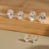 Effie Queen 100% 925 Sterling Silber 1/2/3 Karat Oval Geformte Moissanit Diamant Steckerohrringe Hochzeitsparty Ideales Schmuckgeschenk MOE02