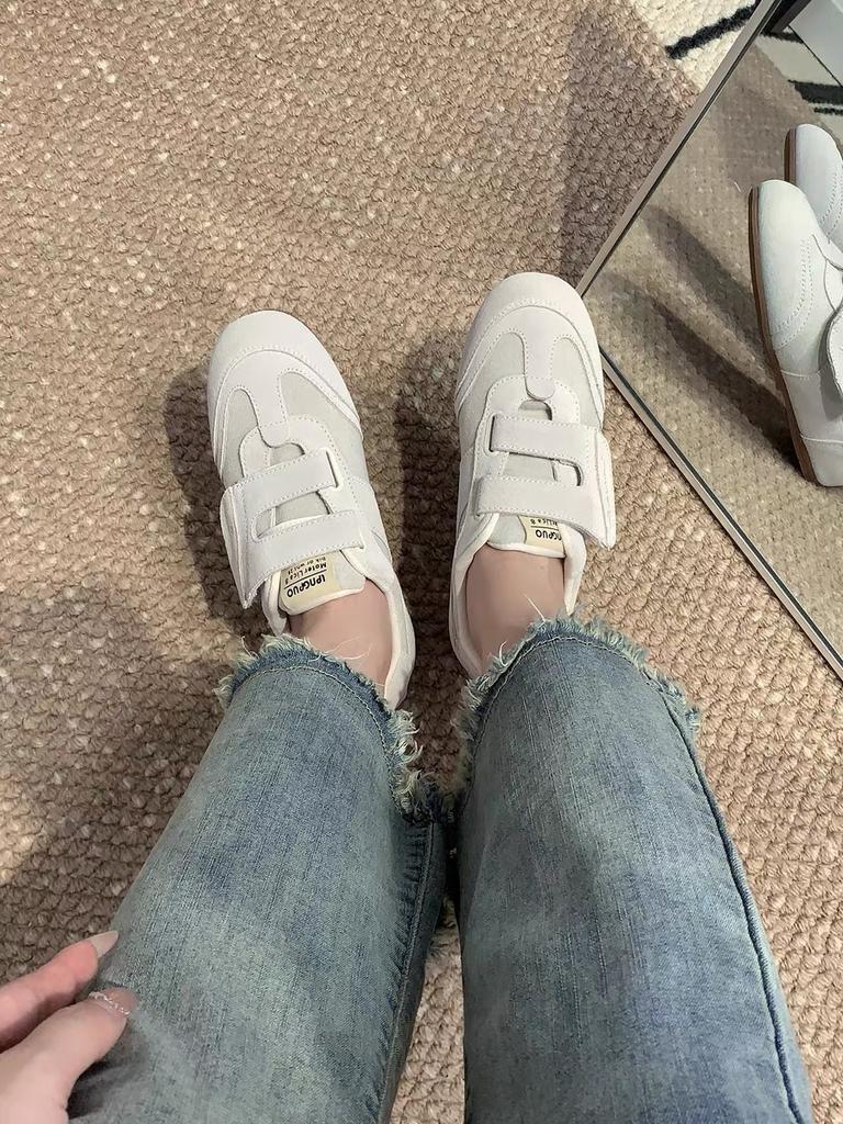 Schafslederversion~ Retro-Casual-Sportschuhe Klettverschluss Tiefer Ausschnitt Flacher Boden Deutsche Trainingsschuhe Damen Herbst und Winter Neu Forrest Gump Schuhe