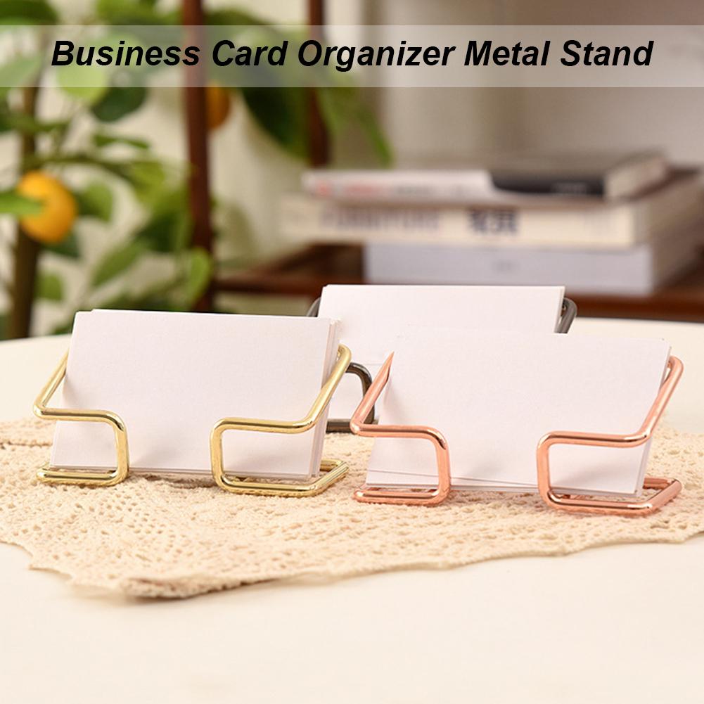 Business Card Holder Metal Desktop Business Card Holder Modern Name Card Display Stand Minimalist for Office Desktop Countertop