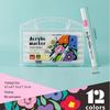 Soft Tip Acrylic Marker Set: 12 Vibrant Colors, Non-Bleeding, Suitable for Children's Painting