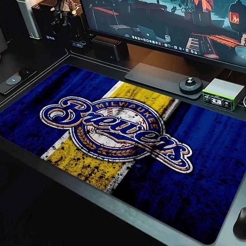 Milwaukee Brewers Color Mouse Pad Large Gaming Table Cushion Non-slip Laptop Tablet Big Mousepad XXL Mat Mini PC Playmat With Lock Edge
